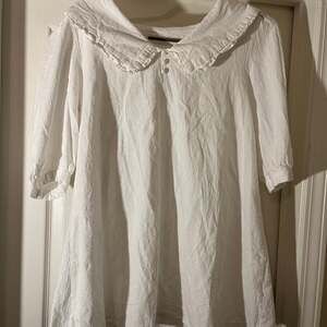 White Peter Pan Collar Loose Fit Blouse Dress